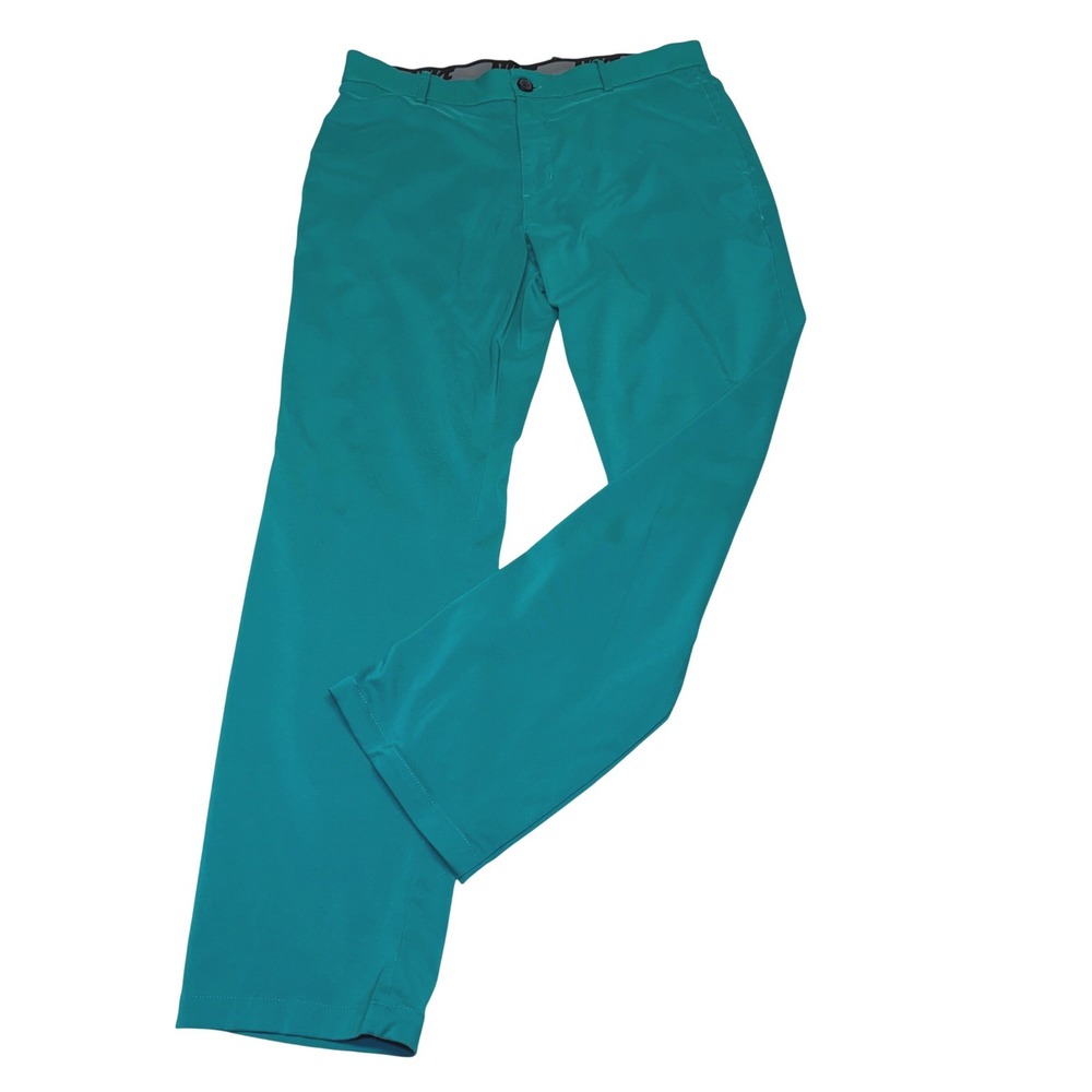 Nike Dri-FIT Golf Pants Mens 33x30 Standard Fit Teal Green Stretch Trousers Prep